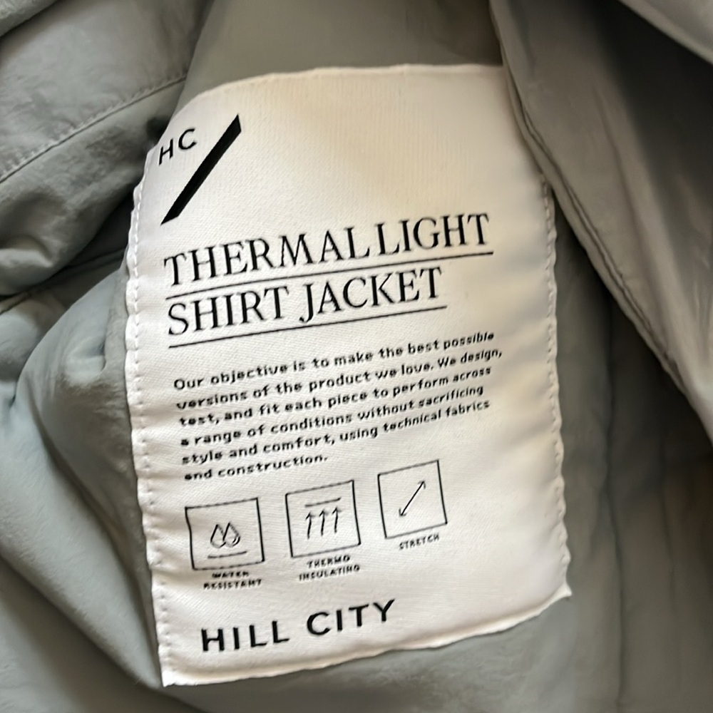 Hill City Men’s  Thermal Light Shirt Gray Jacket Size XL - Picture 8 of 13